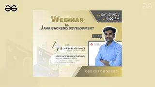 Webinar on Java Backend Development GeeksforGeeks