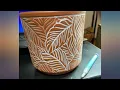 Set of 2 Terracotta Pots Leaf Pattern Planter Pot 4 5 Inch and 6 4 Inch Pot with review