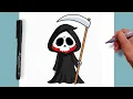 How to Draw the Grim Reaper Easy Step-by-step Halloween