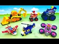Download Lagu Paw Patrol Monster Car transforming into Air Rescue. Rubble \u0026 Crew, Marshall and Chase | Nickelodeon