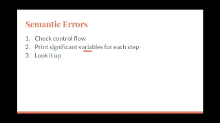 The CS Things They Don t Teach You - Debugging Semantic Errors