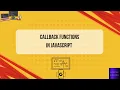 Callback Functions In JavaScript