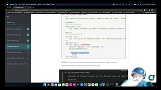 Fibonacci Sequence with While Loops - Challenge