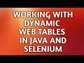 How to find elements from a web table in selenium java WebTable in selenium Java