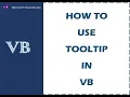 Visual Basic - HOW TO USE TOOLTIP
