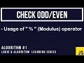 JavaScript Algorithm Tutorial Check number is odd or even