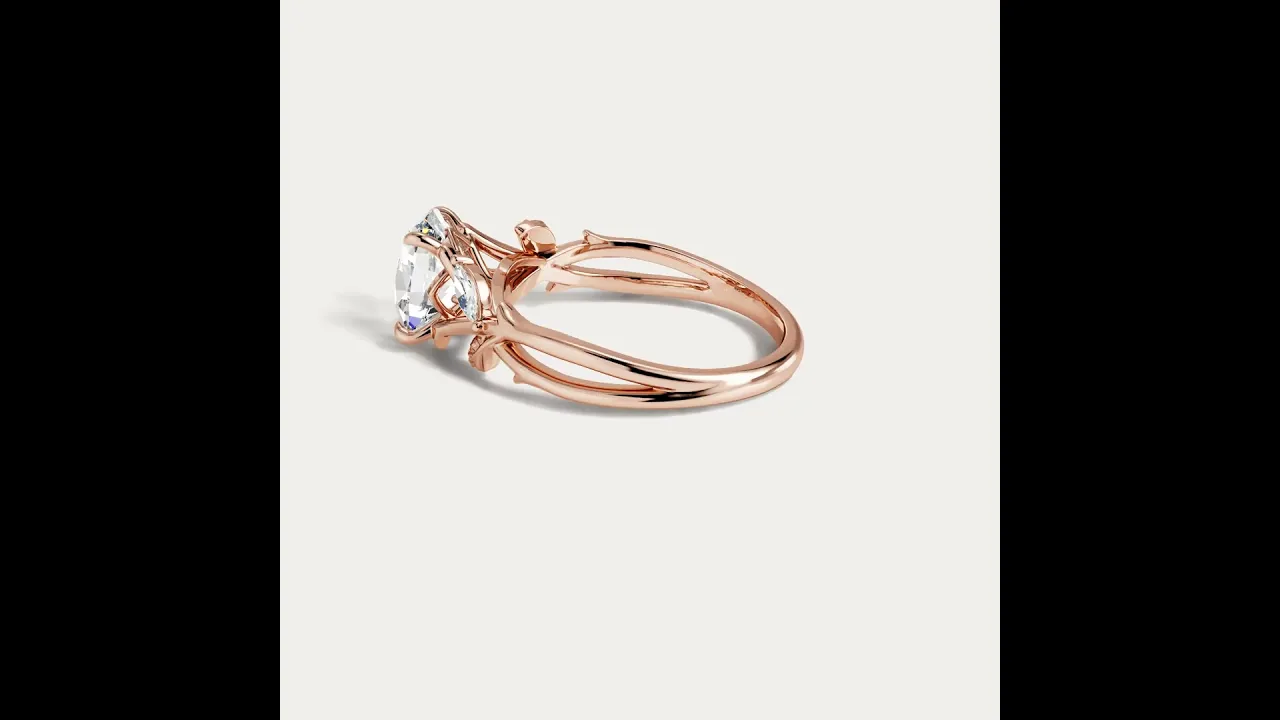 Bellamy丨Oval Cut Lab Diamond Intertwined Vine Engagement Ring