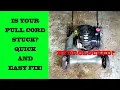 Stuck Lawnmower Pull Cord Quick and Easy Fix