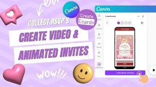 create video and animated invitations in canva with rsvp easy createcards tutorial
