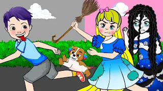 Scary Doll Helps Rapunzel Save Puppy From Bad Boy | Yah Doll Craft