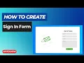 Simple Sign In Form using HTML CSS only No JavaScript or jQuery