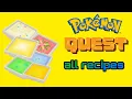 Pokemon quest all recipes