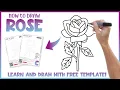 How to Draw a Rose - Drawing Rose Free Dot to Dot Connect the Dots Printable