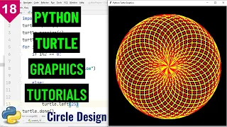 Draw Circle Design with Python Turtle Python Turtle Graphics Tutorial python turtle projects