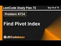 Find Pivot Index - LeetCode 724 Easy LeetCode Study Plan