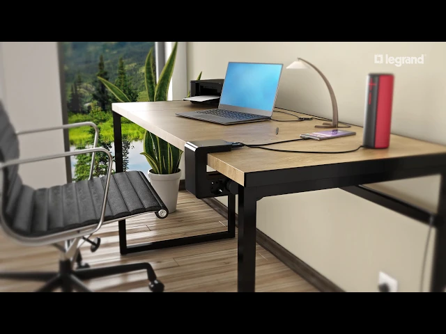 Multiprise noire U-POWER 4х2P+E et 2хUSB 3.4A avec câble de 1.5 mètres Legrand 694812