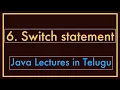 Switch statement Java lectures in Telugu