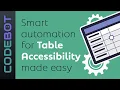 CodeBOT app Table Accessibility Settings