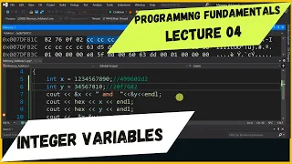 Programming Fundamentals Lecture 04 Variables in C Debug Mode Memory View