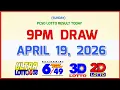 Lotto Results Today 9pm April 19 2026 PCSO