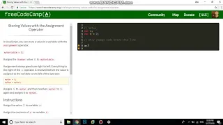 Storing Values with the Assignment Operator free code camp Dani