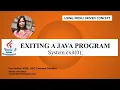 EXITING A JAVA PROGRAM IN A - SHIKSHA
