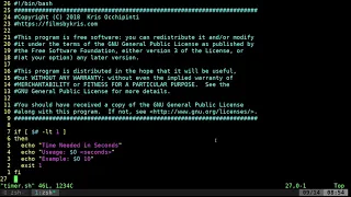 Linux Shell Timer with Alarm BASH Script Part 1