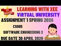 CS605 Software Engineering 2 Assignment 1 Spring 2026 Virtual University of Pakistan
