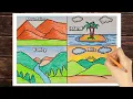 Different Types of Landforms Drawing Landforms drawing easy Easy Landforms school project