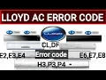 Lloyd air conditioner error code Lloyd E2 E3 Lloyd E4 LloydE7 E8 CL DF H3 Lloyd P3 P4 error code ac
