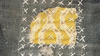 #sashiko #sewing #mending #jeans #sewingmachine another practice of sashiko mending double thread