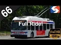 SEPTA Route 66 Trolleybus FULL RIDE - 2008 New Flyer E40LFR