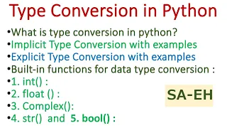 Type conversion in Python Implicit and Explicit type conversion Type casting in Python CBSE