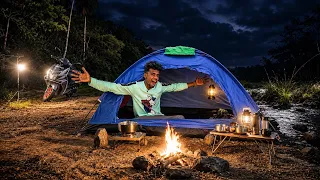🔥🏕️ Dried River Camping & Night Fishing Adventure! 🎣🌌