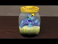 Placing Rainbow Dash Inside a Jar of a Mysterious Fluid