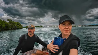 FAMILY RUSHES TO SAVE BOAT FROM HURRICANE ERIN