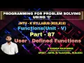 Part - 87 User Defined Functions in C Functions