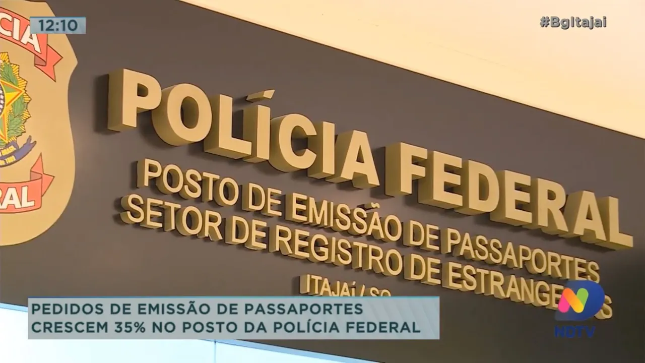 Pedidos de emissão de passaportes crescem 35% no posto da Polícia Federal em Itajaí