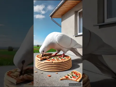 Pizza Kha Gya Kabutar🤯😱#shortsfeed