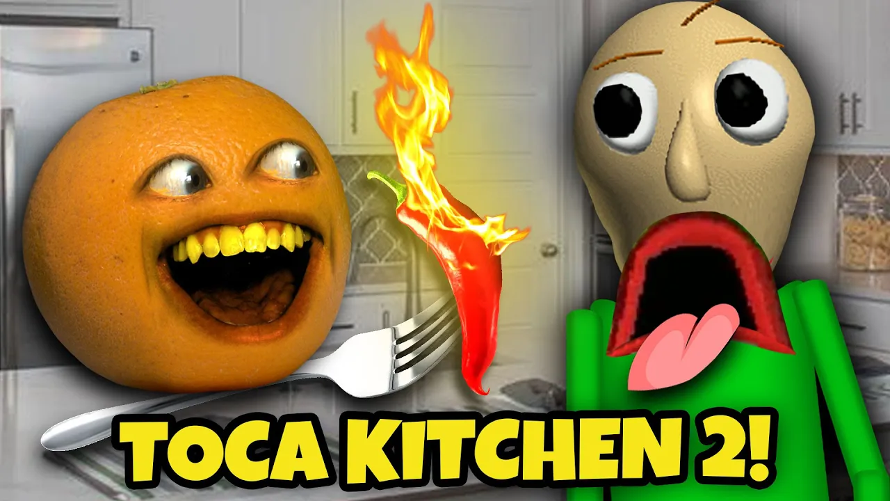 Feeding Baldi HORRIBLE food in Toca Kitchen 2!!! (Annoying Orange)