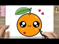 Download Lagu How to Draw a Cute Orange, Easy Step by Step for Kids and Toddlers! draw along video
