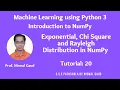 Introduction to NumPy Tutorial 20 Exponential Chi Square and Rayleigh Distribution in NumPy