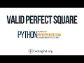 Check if given number is a square algorithmic PYTHON implementation