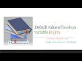 default value of boolean in java