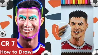 How to draw Cristiano Ronaldo |Easy| ⚽️✨ (full video ) @mrdemonart