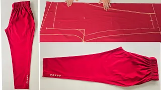 Very Easy Pant Trouser cutting and stitching Step by Step | Pant cutting| Plazo cutting stitching