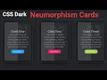 CSS Dark Neumorphism Card Using With Hover Effects CSS UI Design