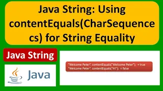 Java String Using contentEquals CharSequence cs for String Equality Java Tutorial