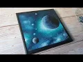 Galaxy space easy acrylic painting ideas for beginners