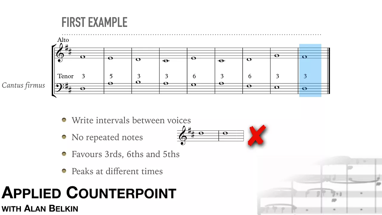 First Species Counterpoint: Two-Voice Harmony & Cantus Firmus